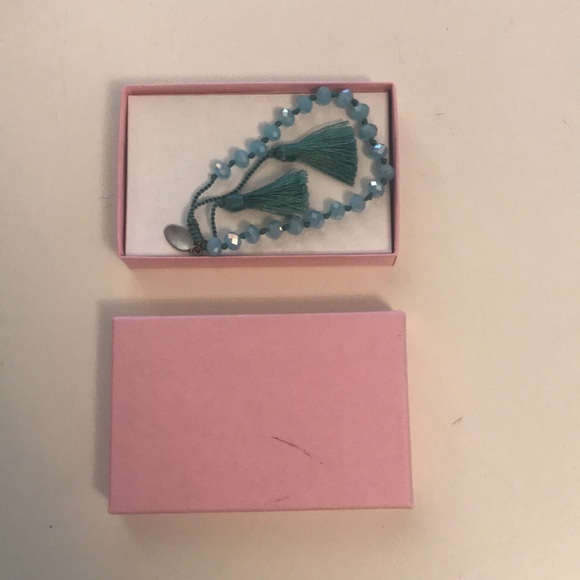 Glass beads bracelet. Pastel blue. NWT - Picture 3 of 3